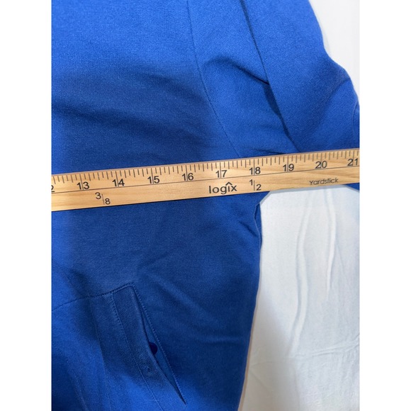 Drapers & Damons Petite‎ Zip Up Jacket Womens Collared Blue Button Pocket P/M - Picture 5 of 7